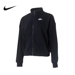 Nike耐克女款外套秋冬季Logo字母立领落肩长袖休闲夹克HV2734-010