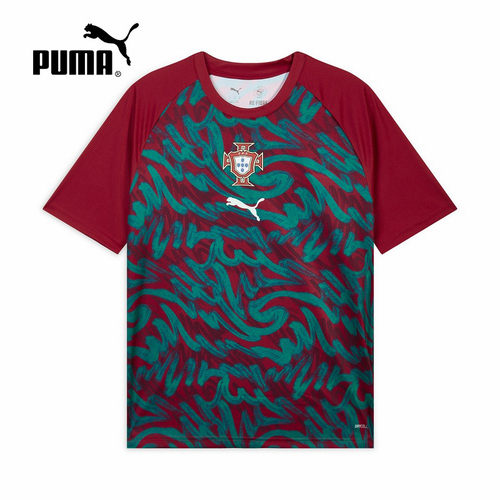 PUMA彪马春季男子葡萄牙国家队热身球衣足球运动短袖t恤784788