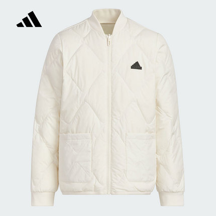 adidas阿迪达斯装2024冬季男童保暖舒适运动休闲连帽羽绒服JM0106
