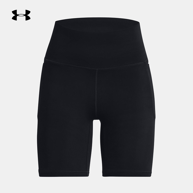 安德玛UA新款女子高腰提臀单车紧身瑜伽健身训练运动短裤13825