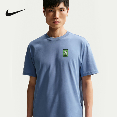 NIKE耐克男子T恤夏季背部印花宽松棉质休闲短袖针织衫IH1158-486