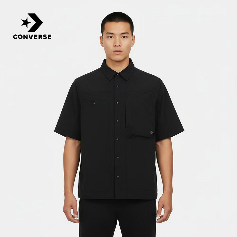 Converse匡威男翻领短袖时尚宽松潮流百搭休闲衬衫 MCJ756-GHM