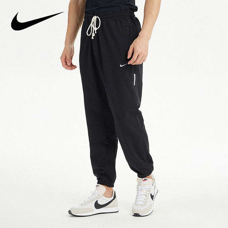 耐克黑色卫裤男裤子2024夏季新款宽松运动裤束脚裤速干长裤CK6366