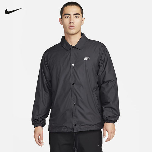 Nike耐克男教练夹克春季新款宽松复古叠搭刺绣休闲外套FN3317-010