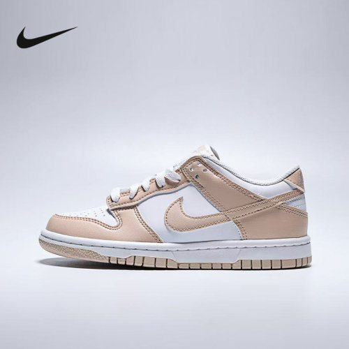 NIKE耐克女鞋棕白色DUNK低帮轻便百搭板鞋大童鞋运动鞋IU7766-134