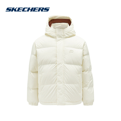 Skechers斯凯奇秋冬季男女同款羽绒服保暖连帽外套 L424U044/00NA