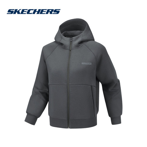 Skechers斯凯奇26春女防风保暖运动连帽梭织外套 P126W004/013P