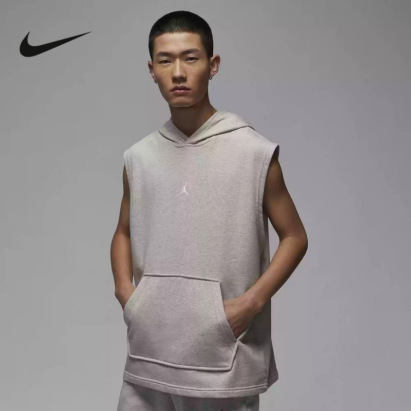 耐克NIKE新品2025夏男运动休闲无袖篮球连帽背心套衫 HF9939-050