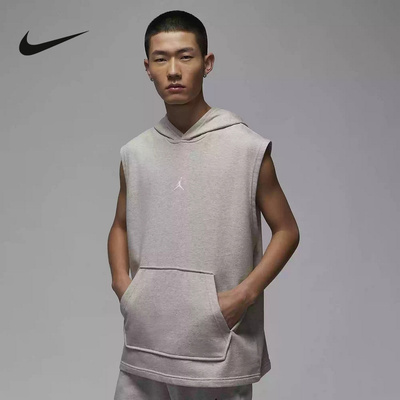 耐克NIKE新品2025夏男运动休闲无袖篮球连帽背心套衫 HF9939-050