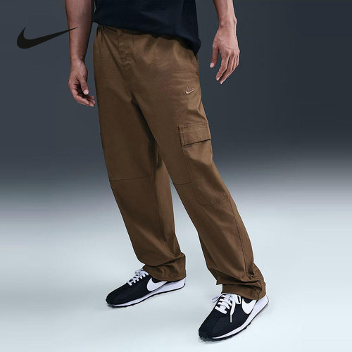 NIKE耐克男裤子春新款刺绣运动裤休闲透气束脚梭织长裤HV1434-235