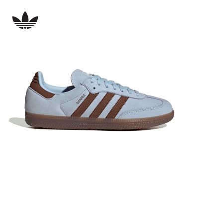 adidas阿迪达斯三叶草天空蓝T头鞋2026春女SAMBA德训鞋板鞋IH9167
