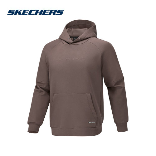 Skechers斯凯奇男连帽宽松落肩袖百搭纯色套头卫衣 P425M016/0123