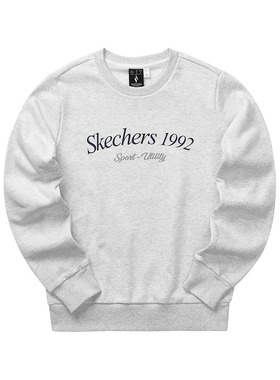 SKECHERS斯凯奇春季女子灰色休闲时尚针织套头卫衣L124W015/0248