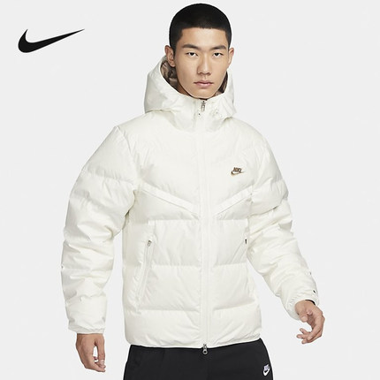 Nike耐克男子连帽羽绒服冬季新款运动休闲加厚保暖外套FZ1103-133