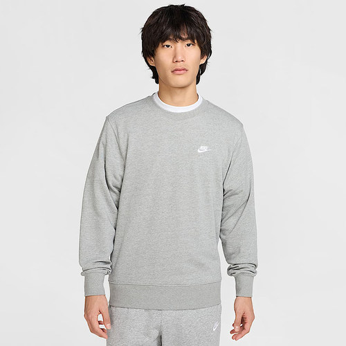 Nike耐克男子针织毛圈经典刺绣小标黑色套头衫圆领卫衣FN3889-
