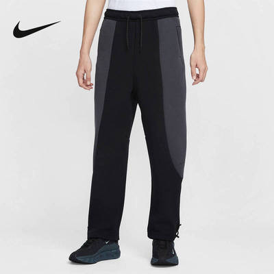 Nike耐克直筒裤男裤子25冬新款拼接撞色运动裤针织长裤IF1324-010