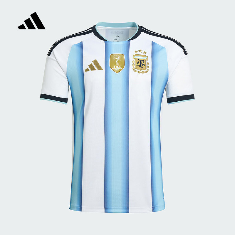 adidas阿迪达斯阿根廷国家队世界杯球衣主场球迷版短袖T恤 JM8396