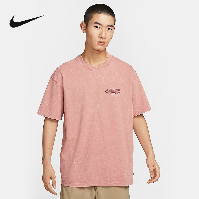 Nike耐克SB男子新款休闲水洗做旧印花透气短袖运动T恤HV1307-618