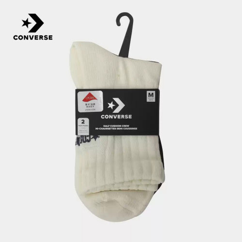 Converse匡威2026冬男女袜运动休闲中筒袜两双装 UC0879-W2Y