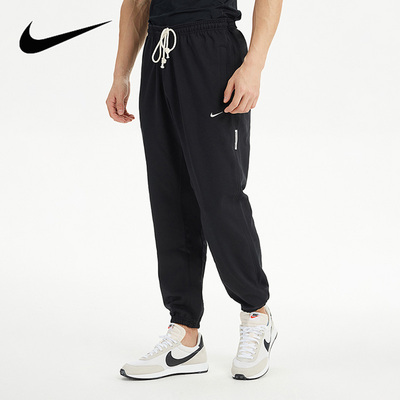 耐克黑色卫裤男裤子2024夏季新款宽松运动裤束脚裤速干长裤CK6366