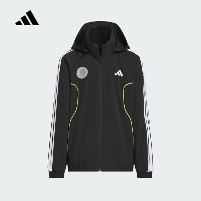 adidas阿迪达斯新款男大童速干梭织运动休闲连帽夹克外套 KC2543