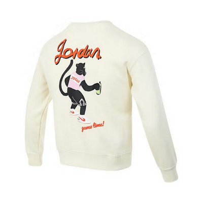 耐克JORDAN童装运动休闲圆领套头衫男女童秋季卫衣白色IB5839-113