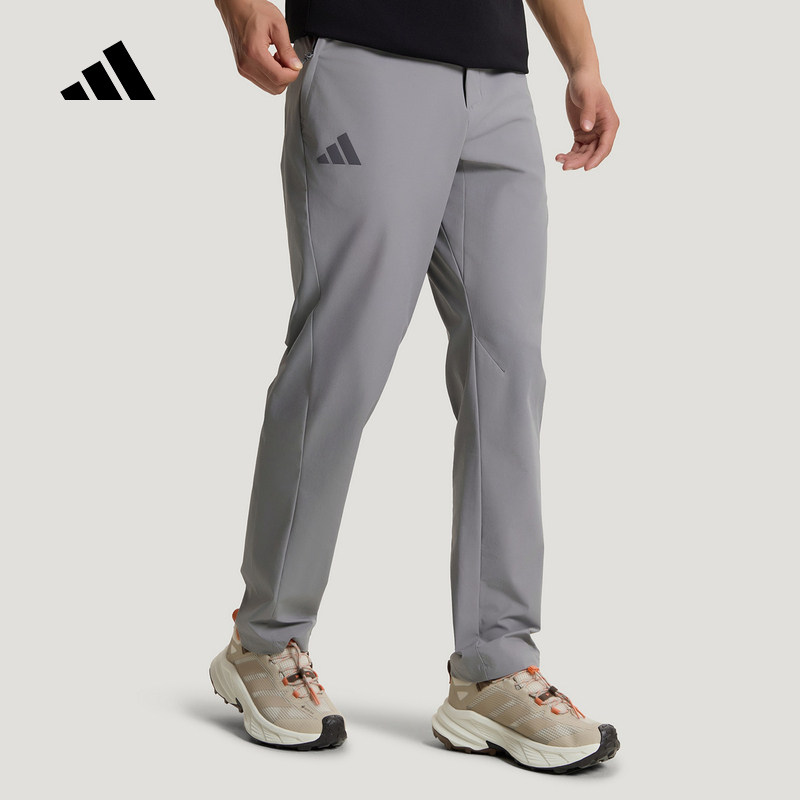 adidas阿迪达斯户外拒水凉感简约梭织运动裤2026夏男长裤 KC7002