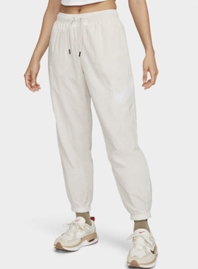 Nike耐克女中腰长裤宽松梭织透气黑色运动裤九分裤DM6184-104