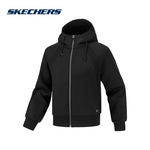 Skechers斯凯奇26新款女简约舒适宽松针织连帽外套P126W035/0018