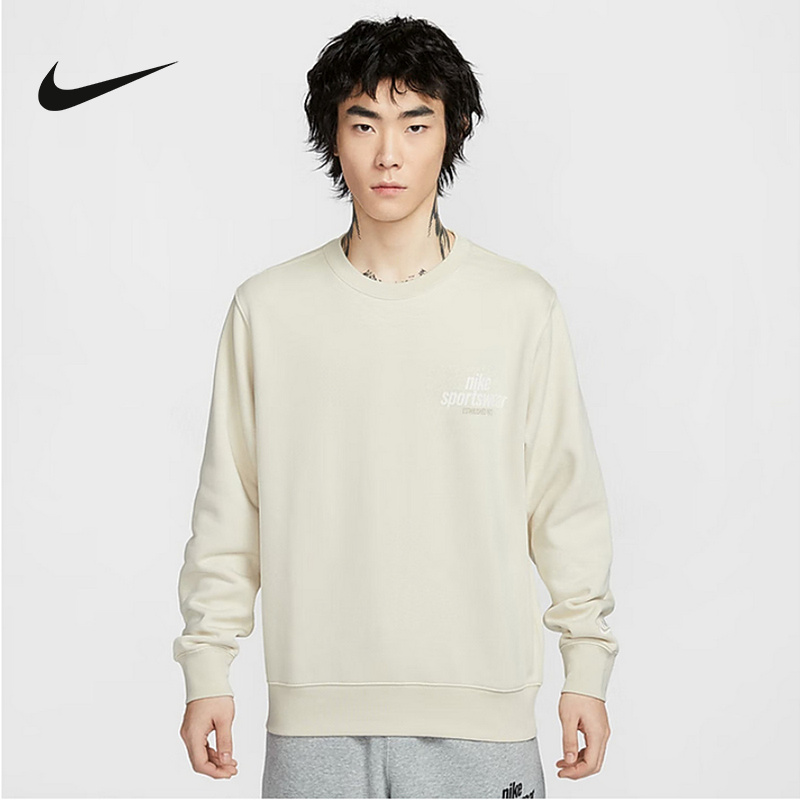Nike耐克男子运动上衣宽松秋冬卫衣休闲圆领套头打底衫HJ2174-234