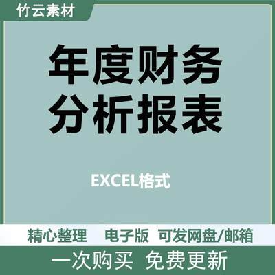 年度财务分析报表excel表格年终公司部门数据统计利润分析预算表