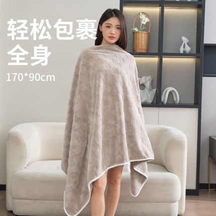 抛方格珊瑚绒成人礼品浴巾家用成人柔软男女洗澡通用沙滩巾批发