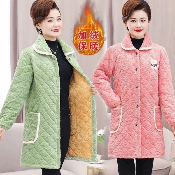 冬季厨房加绒加厚长女士活新款服保暖干2024四川省上班衣工作服罩