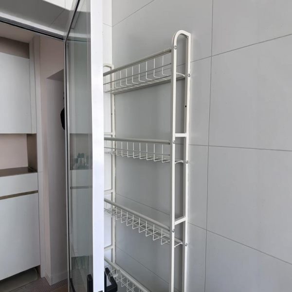 厨房门后置物架冰箱侧边收纳神器架子吸盘家用多层窄款夹缝收纳架
