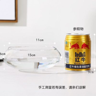 碗莲盆缸玻璃花瓶睡莲盆盆透明碗铜钱草铁树水培荷花莲专用盆缸养