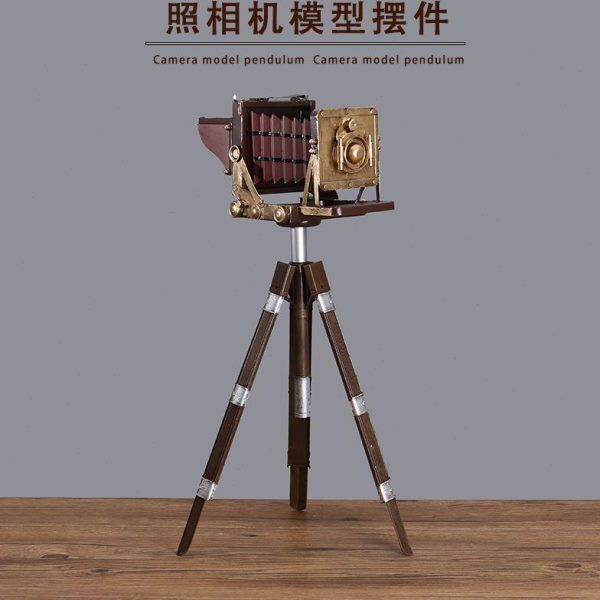 橱窗照相机摄影摆件老式复古怀旧拍摄道具景铁皮摄影机布模型支架
