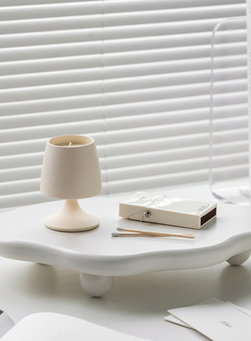 livingplus北欧ins桌面托盘装饰摆件轻奢O几何收纳置物盘拍摄道具