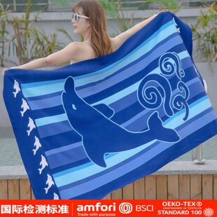 吸水巾吸水运动游泳浴巾大人海边儿童毛巾沙滩巾速干斗篷超大浴袍