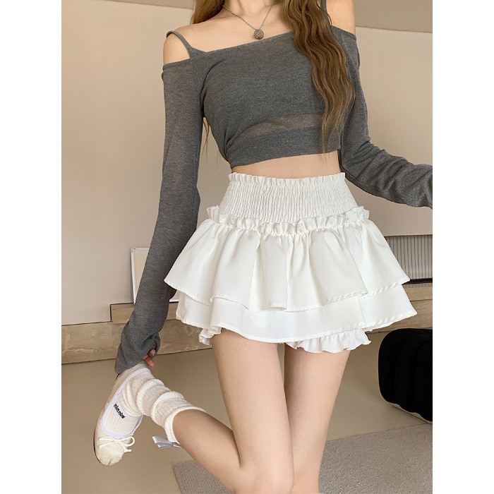 芭蕾风半身裙女夏季2025新款韩版高腰显瘦甜美风甜辣蛋糕蓬蓬短裙