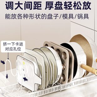 厨房台面可伸缩放碗盘子置物架可抽屉家用多功能碗碟沥水收纳神器