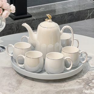 水杯家用茶具套装 轻奢高档2025新款 家用客厅陶瓷杯具茶壶乔迁礼物