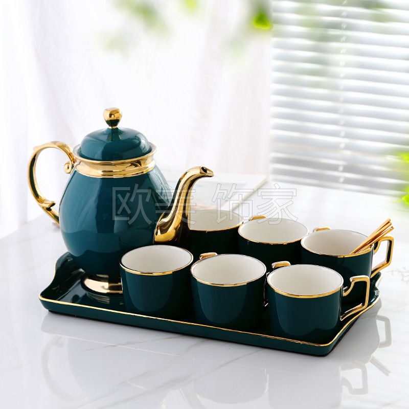 北欧水杯茶杯冷水壶套装英式下午茶具家用陶瓷咖啡杯欧式小奢华 家居饰品 装饰摆件 原图主图