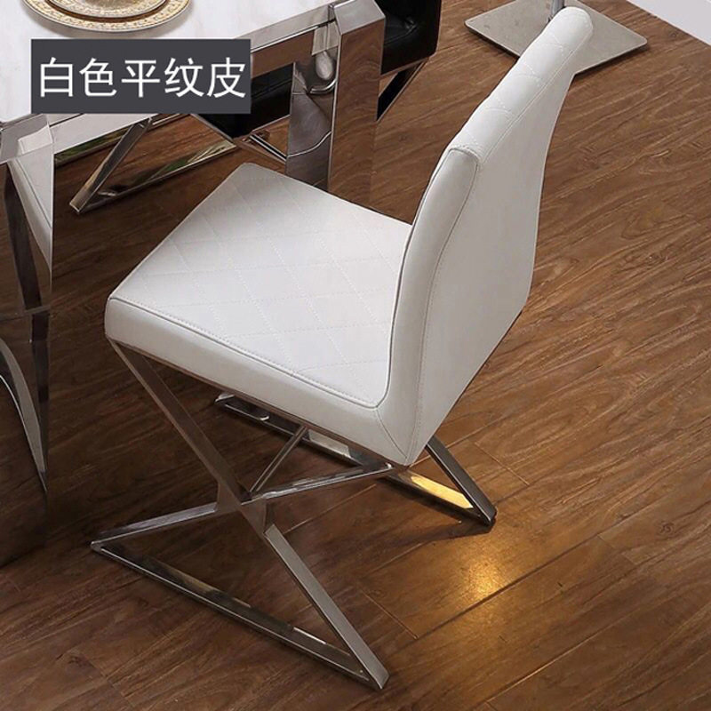 现代简约不锈钢镀金黑白餐椅