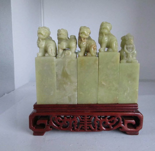 青田石封门青雕钮2.5*9-10CM印章石料章料金石篆刻正方章寿山石