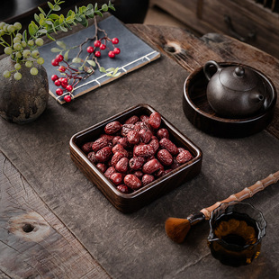 大岸堂黑檀壶承干泡储水式茶承家用茶盘实木小型茶台日式壶垫托盘