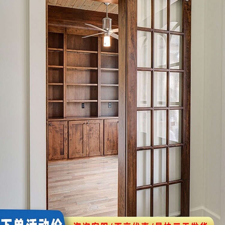 定 制实木移门推拉门日式全屋料理店榻榻米和室隔断格栅吊轨谷仓