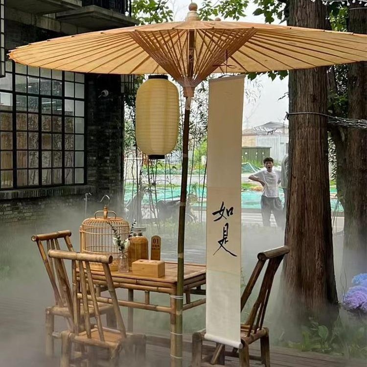 民宿院子专用竹桌椅组合中式庭院竹桌椅户外竹桌竹椅休闲竹编家具