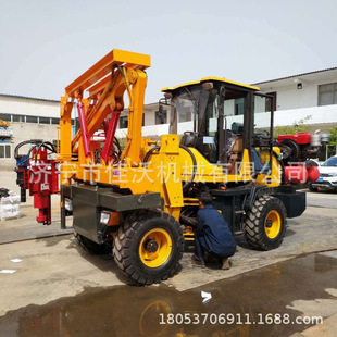 高速护栏打拔钻一体机    铲车护栏打桩机   波形护栏打桩机