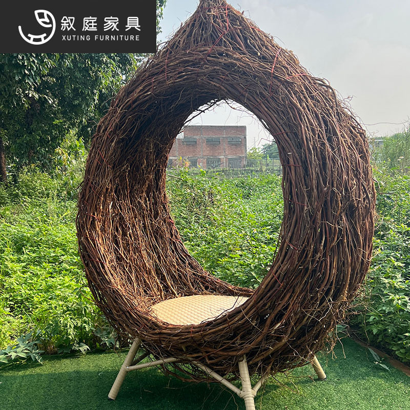 网红吊篮鸟巢网红悬挂秋千吊椅景区民宿商场网红拍照打卡摇篮道具