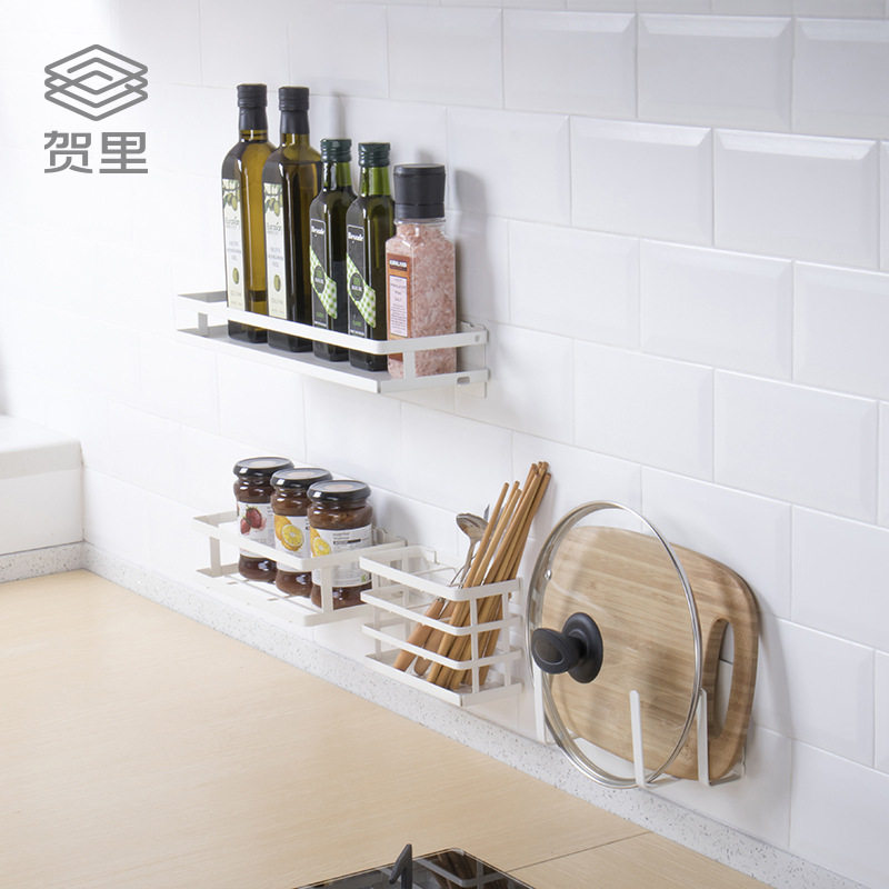 贺里厨房置物架壁挂免打孔调味料架用品砧板架挂架收纳架子刀架